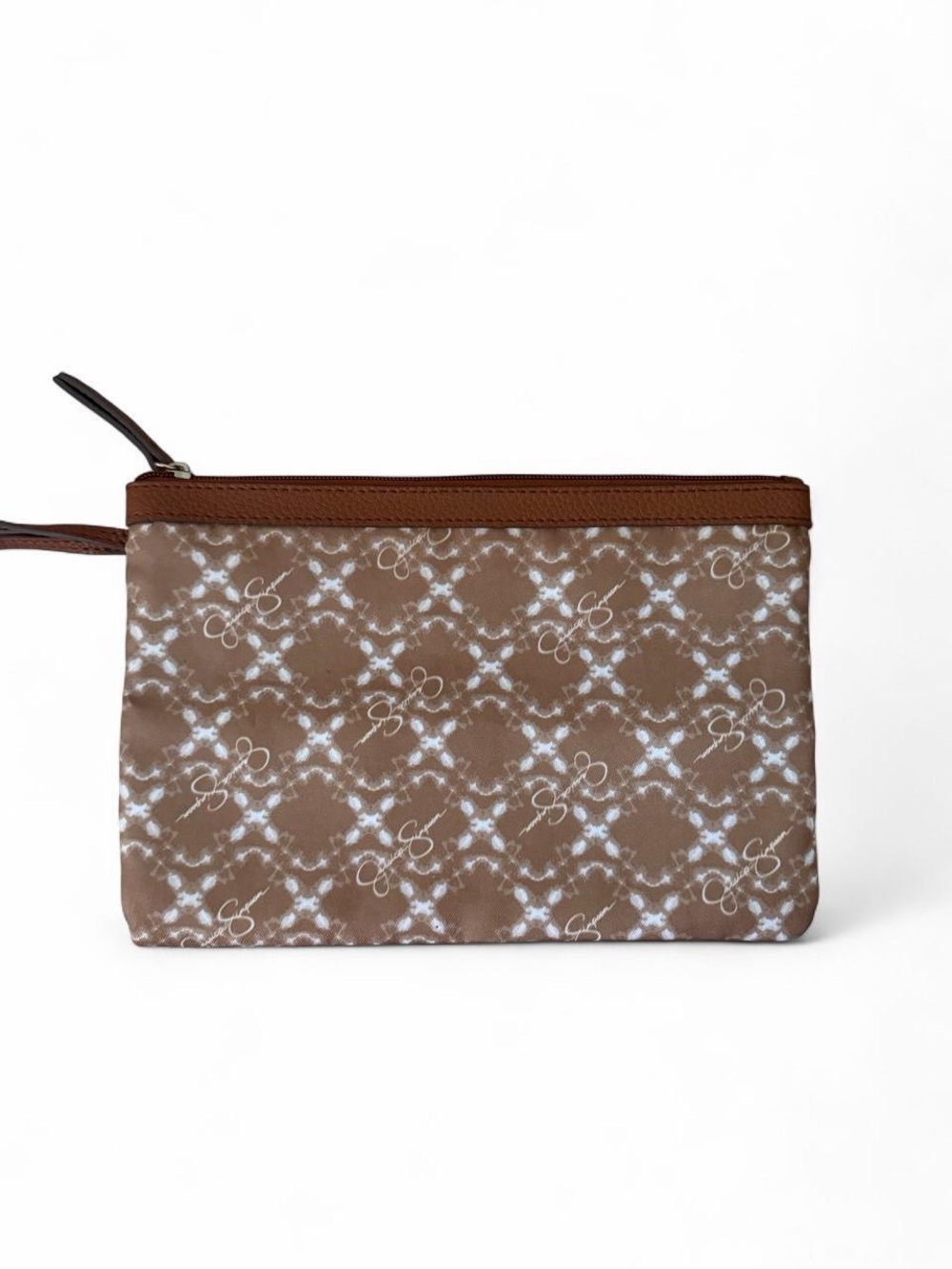 Jessica Simpson Brown Patterned Cosmetic Pouch